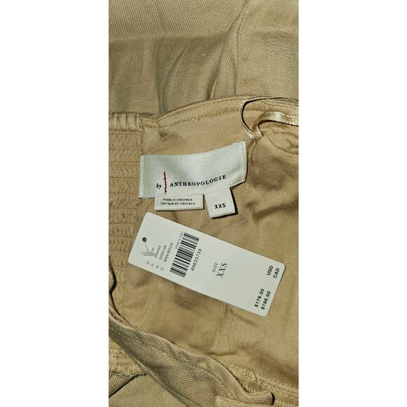 NWT by Anthropologie Linen Halter V-Neck Column Midi Dress $178 XXS Brown - Picture 6 of 6